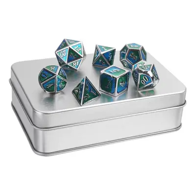 () 7PCS/SET Creative Metal Multi-faced Dice Set Heavy Duty Polyhedral Dices Role Playing Game Pa