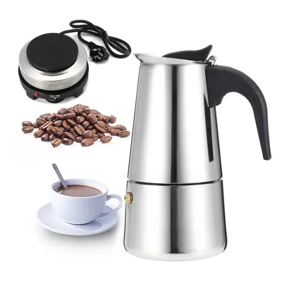 (B 5Pcs) Espresso Moka Coffee Maker Pot Percolator Stainless Steel Electric Stove Electric Coffe