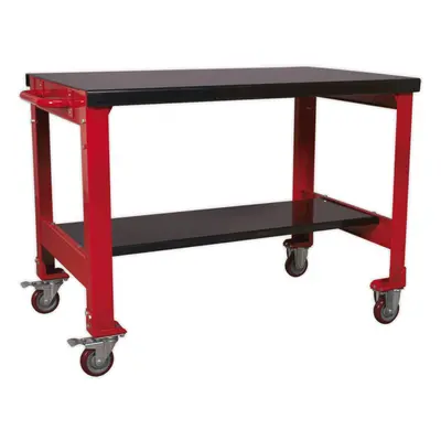 2 Level Mobile Workbench - 300kg Weight Limit - Fixed & Locking Castors