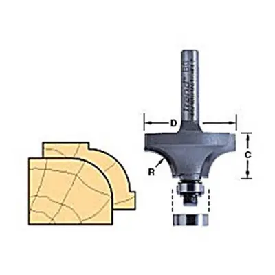 Trend 46/150X1/4TC 46/150 x 1/4 TCT Bearing Guided Ovolo & Round Over 12.7mm Radius