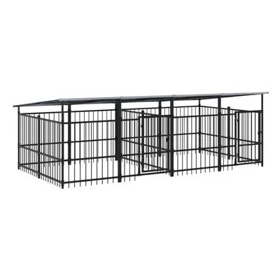 (394 x x cm) vidaXL Outdoor Dog Kennel Steel Dog Crate Pet Cage Puppy Enclosure Multi Sizes