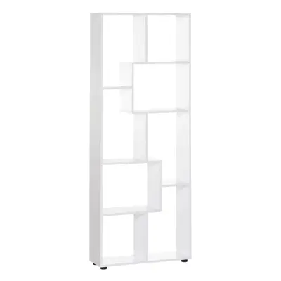 HOMCOM Multipurpose 8-Grid Bookshelf Decorative Shelf, Bathroom, Kitchen White