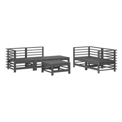 (grey) vidaXL Garden Lounge Set Outdoor Modular Sofa Set Piece Solid Wood Pine