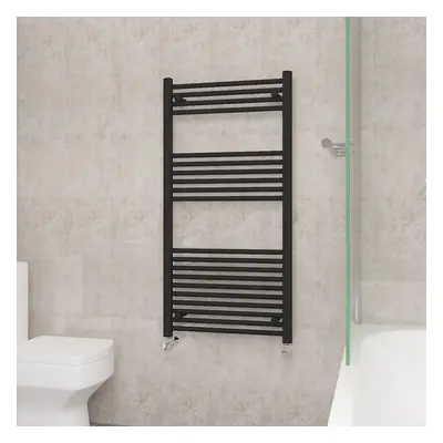 (1200x600mm, Black) NRG Straight Central Heating Towel Rail Bathroom Heated Rad Radiators Ladder