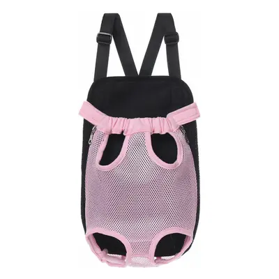 (Pink, S) Pet Puppy Dog Cat Net Canvas Backpack Front Tote Carrier Travel Shoulder Bag