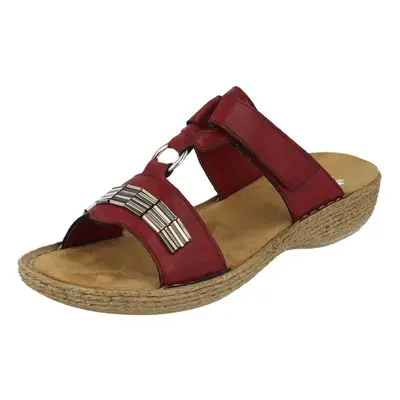 (UK 6, Red) Ladies Rieker Smart Sandals