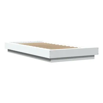 (white, x cm) vidaXL Bed Frame and LED Lights Bed Base Mattress Foundation Engineered Wood