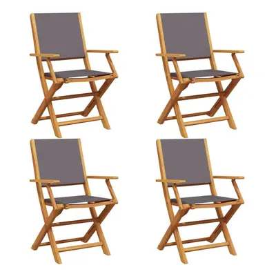 (anthracite, pcs) vidaXL Garden Chairs Outdoor Chair Dining Chair Solid Wood Acacia and Fabric