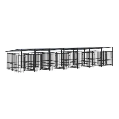 (685 x x cm) vidaXL Outdoor Dog Kennel Steel Puppy Crate Pet Cage Enclosure Multi Sizes