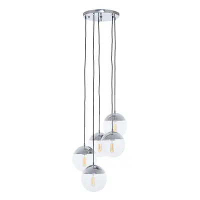 Premier Housewares Revive Chrome Finish Five Pendant Lights