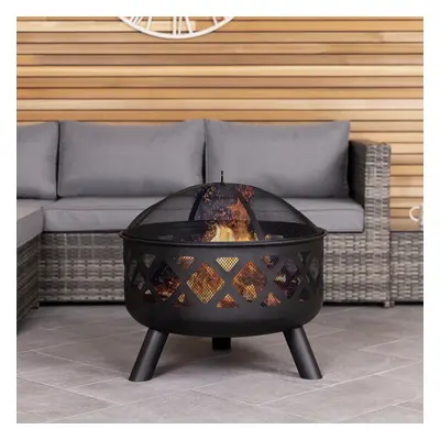 Charles Bentley Round Black Fire Pit