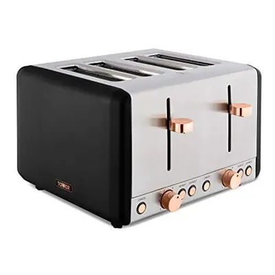 Tower T20051RG Cavaletto Slice Toaster, Browning Settings and Removable Crumb Tray, Stainless St