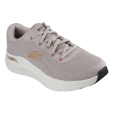 (9 UK Wide, Taupe/Orange) Skechers Mens 2.0 Road Wave Arch Fit Wide Trainers