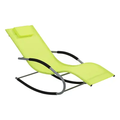 Sun Lounger Metal Lime Green CARANO