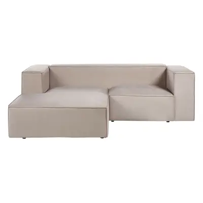 2 Seater Sofa VERNON Velvet Taupe Seater Right Hand