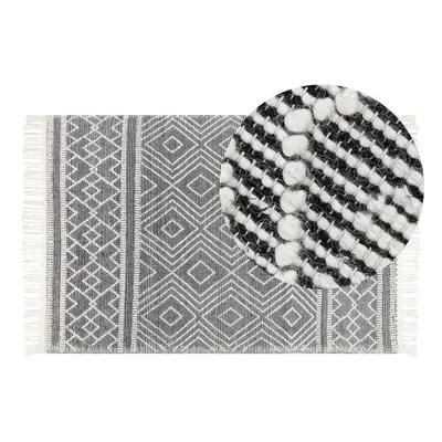 Wool Area Rug x cm Black and White SAVUCA