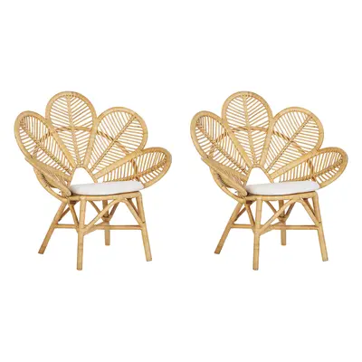 Set of Peacock Chairs FLORENTINE Rattan Natural