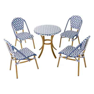 Dining Set for RIFREDDO PE Rattan 70x70x76 cm Blue