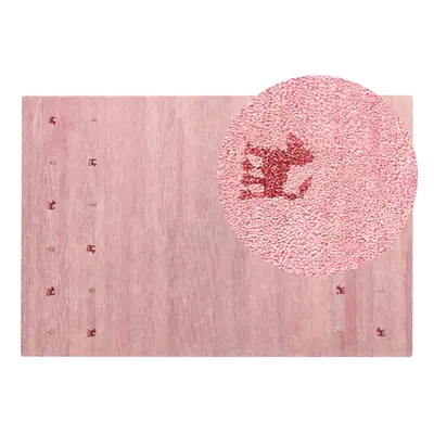 Wool Gabbeh Area Rug x cm Pink YULAFI