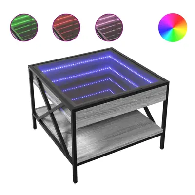 (grey sonoma, x x cm) vidaXL Coffee Table with Infinity LED Hallway End Table Side Table Sonoma 