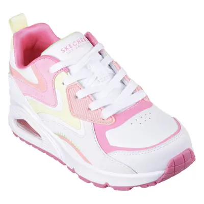 (13 UK Child, White/Multicoloured) Skechers Girls Uno Gen1 - Color Surge Trainers