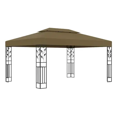 vidaXL Gazebo with Double Roof Taupe g/mÂ² Patio Canopy Shelter Party Tent