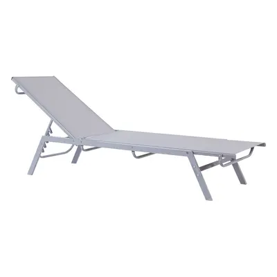 Steel Reclining Sun Lounger Grey NOLI