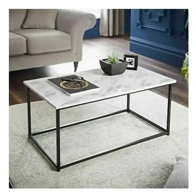 Modern Coffee Table Marble Effect Living Room Side Table Set Sofa Side End Table