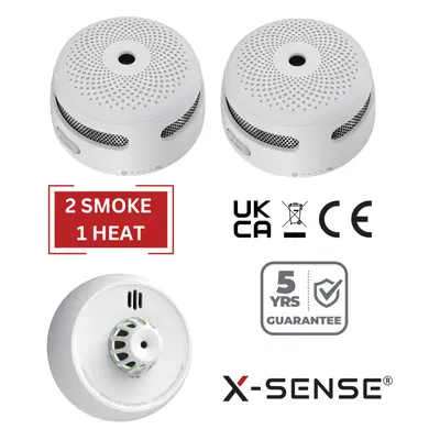 (2 Smoke / Heat) Smoke Detectors Heat Alarms and CO Detector Sets