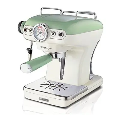 Ariete 1389/14 Retro Style Espresso Machine & Built In Milk Frother, Barista Coffee Maker Ideal 