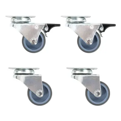 (16 pcs) vidaXL Twin-wheel Swivel Casters Furniture Caster Trolley Wheel Caster 100kg