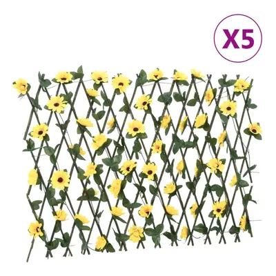 vidaXLÃÂ Artificial Ivy Trellis Expandable Privacy Screen pcs Yellow 180x60 cm