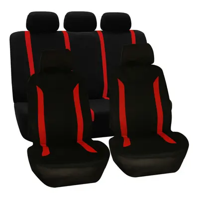 (Red Black - Pcs) 4/9PCS Universal Protectors Full Set Auto Seat Covers Pad For Car Truck SUV