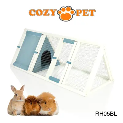 Triangular Rabbit Hutch Cozy Pet Blue Guinea Pig Hutches Ferret Runs RH05BL