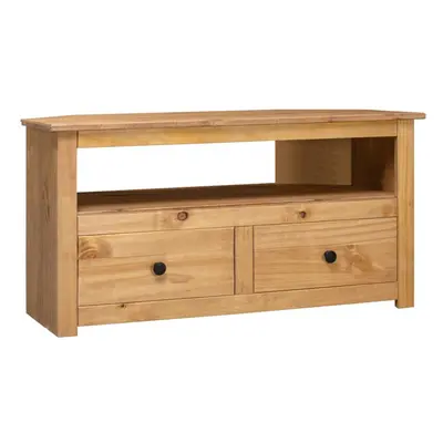 vidaXL Solid Pine Wood Corner TV Cabinet with Drawers TV Stand Side Table