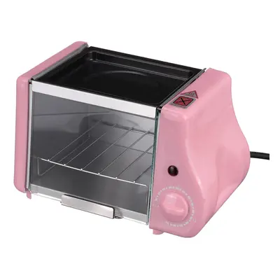 (Pink) Multifunction Mini Electric Baking Bakery Roast Oven Grill Omelette Frying Pan Breakfast 