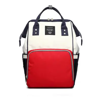 (White+Red/Blue) 16L Mummy Backpack Baby Nappy Diaper Bag Large Capacity Storage Pouch Outdoor T