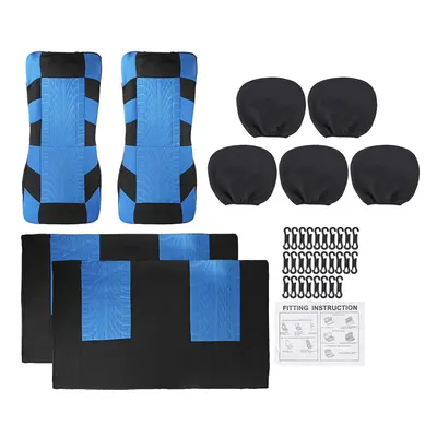 (Blue - Pcs) 2/4/8PCS Seat Cover Front Back Row 5-Seats for Car SUV Truck Van 3Colors