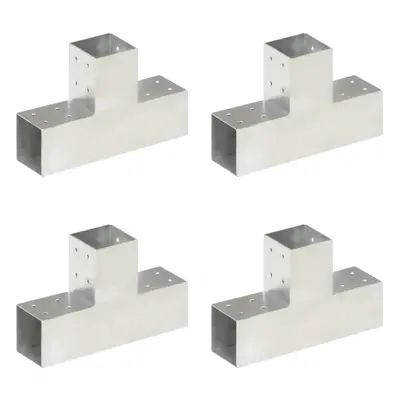 (81 x mm/ pcs, t shape) vidaXL 1/4x Post Connectors Galvanised Metal Wood Multi Shapes Multi Siz