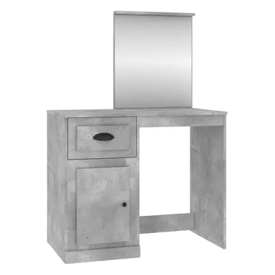 (concrete grey, with mirror) vidaXL Dressing Table Vanity Desk Cosmetic Table Makeup Desk Engine