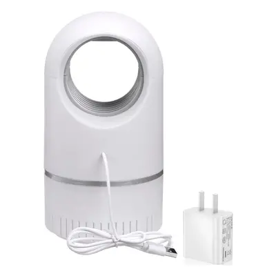 (White with Adapter) Photocatalyst LED Mosquito Trapping Catcher Lamp Insect Trap Light USB Mosq