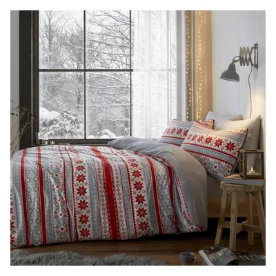 Catherine Lansfield So Soft Velvet Touch Fairisle Geometric Double Duvet Set