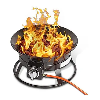 Portable Gas Fire Pit Smokeless Adjustable Outdoor Patio Heater with Ignition Switch, Base, Lava