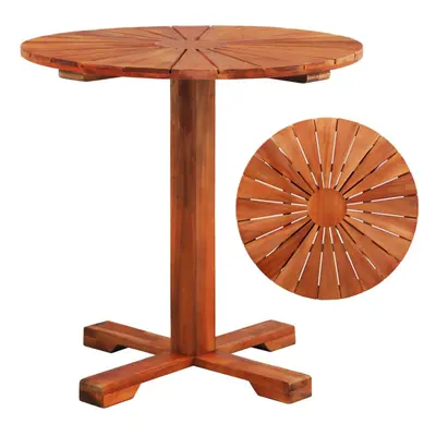 vidaXL Solid Acacia Wood Pedestal Table 70x70cm Round Outdoor Patio Furniture