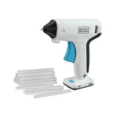 Black & Decker 3.6V Cordless Glue Gun Built-In LED - White