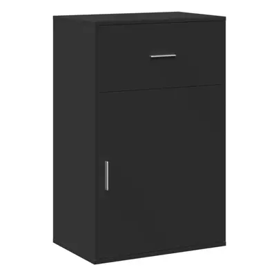 (black) vidaXL Storage Cabinet Side Cabinet Sideboard Storage Cupboard Engineered Wood