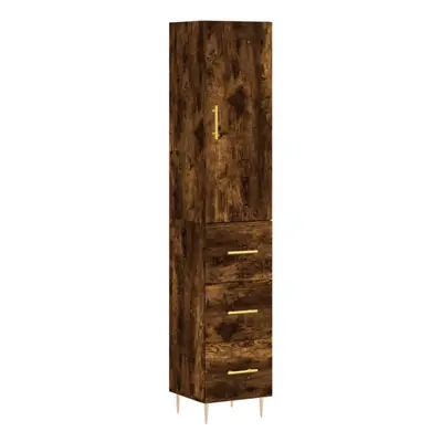 (smoked oak) vidaXL Highboard Sideboard Cupboard Side Cabinet Brown Oak Engineered Wood