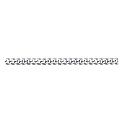 (24) Jewelco London Men's Rhodium Plated Sterling Silver Domed Curb Cuban 3.3mm Chain Necklace -