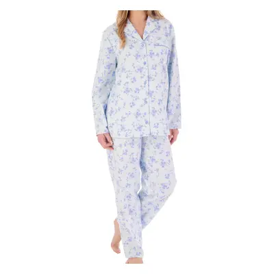 (Blue, 24/26) Slenderella PJ02213 Women's Floral Print Cotton Pyjama Set