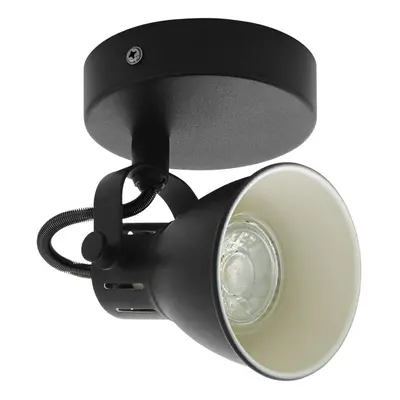 Wall Light Spot Colour Black Steel Pivot Shade Bulb GU10 1x3.3W Included